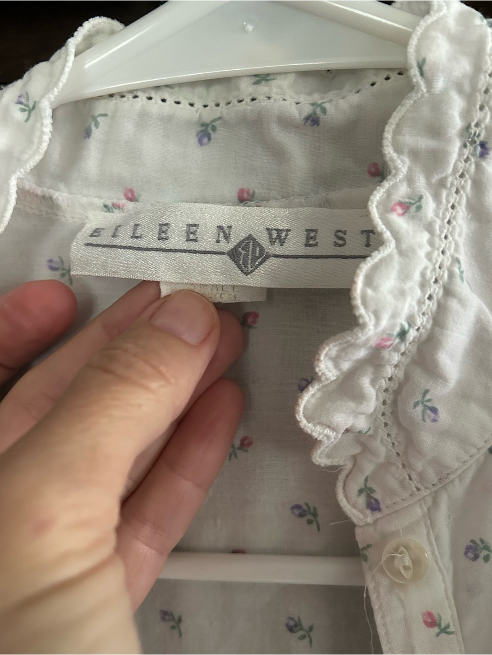 1990’s Eileen West 2Pc Cotton Maxi-length “Western Inspo” Night-Gown Set - Picture 8 of 11
